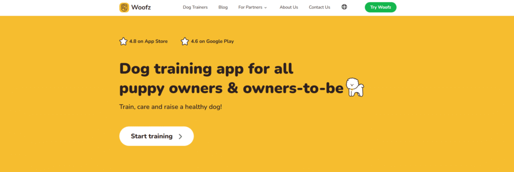 Best Dog Training App - Woofz